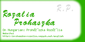 rozalia prohaszka business card